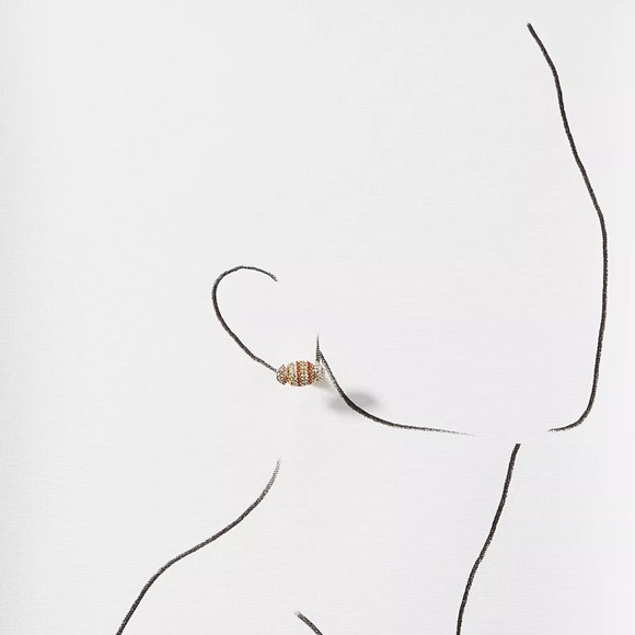 ANTHROPOLOGIE Candy Cane Rhinestone Holiday Stud Earrings - Picture 2 of 5